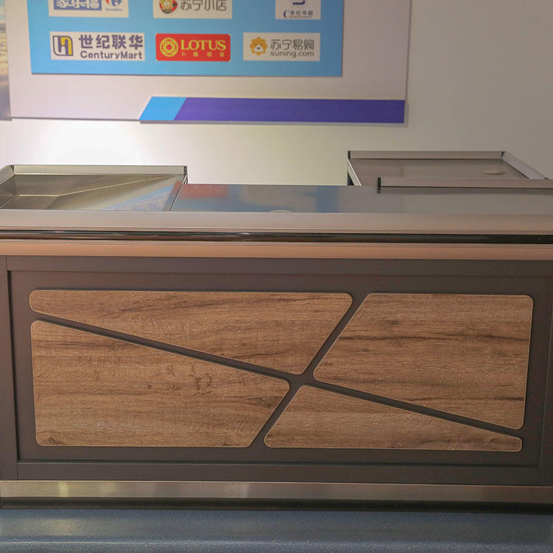LSYT-GM-202001001 L-Shaped Steel-wood structure beautiful and elegant clear partitions Checkout Counter