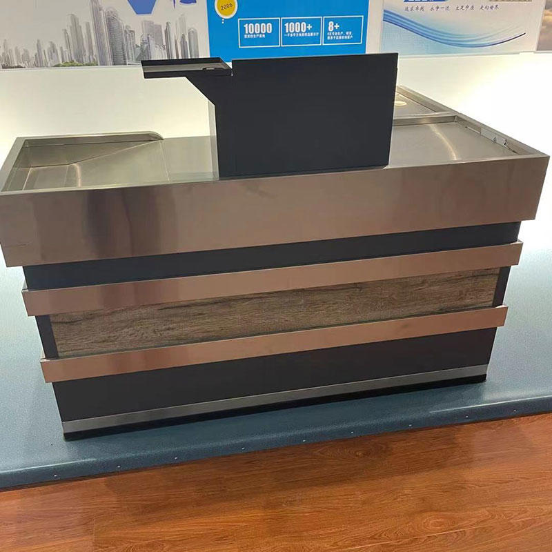 LSYT-GM-202001001 L-Shaped Steel-wood structure beautiful and elegant clear partitions Checkout Counter